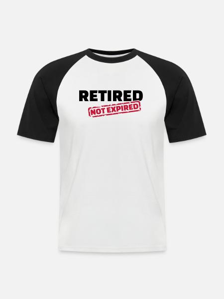 Retired not expired - Kortærmet herre-baseballshirt - hvid/sort