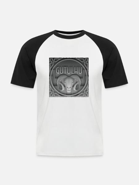 Gutulhu-Platz - Männer Baseball-T-Shirt - Weiß/Schwarz