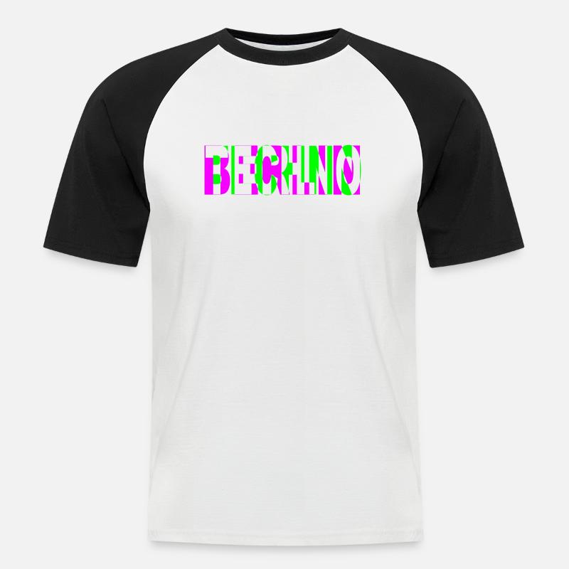 TECHNO BERLIN - Männer Baseball-T-Shirt - Weiß/Schwarz