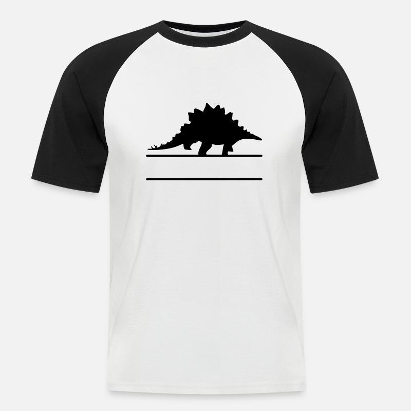 Dinosaurier - eigenen Text, eigener Name - Männer Baseball-T-Shirt - Weiß/Schwarz