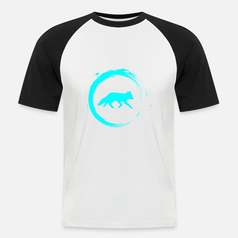 Fuchs - Männer Baseball-T-Shirt - Weiß/Schwarz