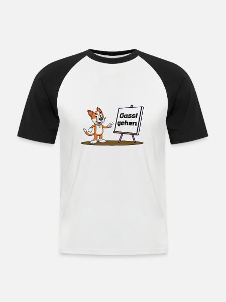 Lass uns Gassi gehen - Männer Baseball-T-Shirt - Weiß/Schwarz