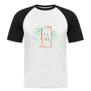 hors ligne multicolore - T-shirt baseball manches courtes Homme - blanc/noir - Devant - Nik (191cm)