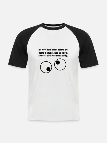 funny - Men's Baseball T-Shirt - white/black