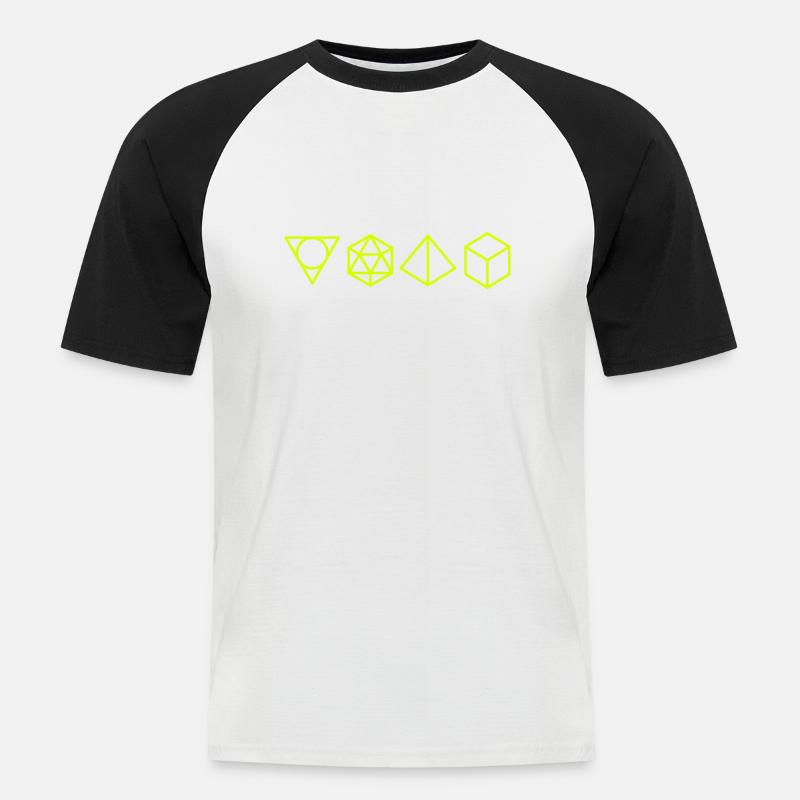 geometrico forme - Maglia da baseball a manica corta da uomo - bianco/nero