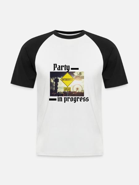 Bierfest - Männer Baseball-T-Shirt - Weiß/Schwarz