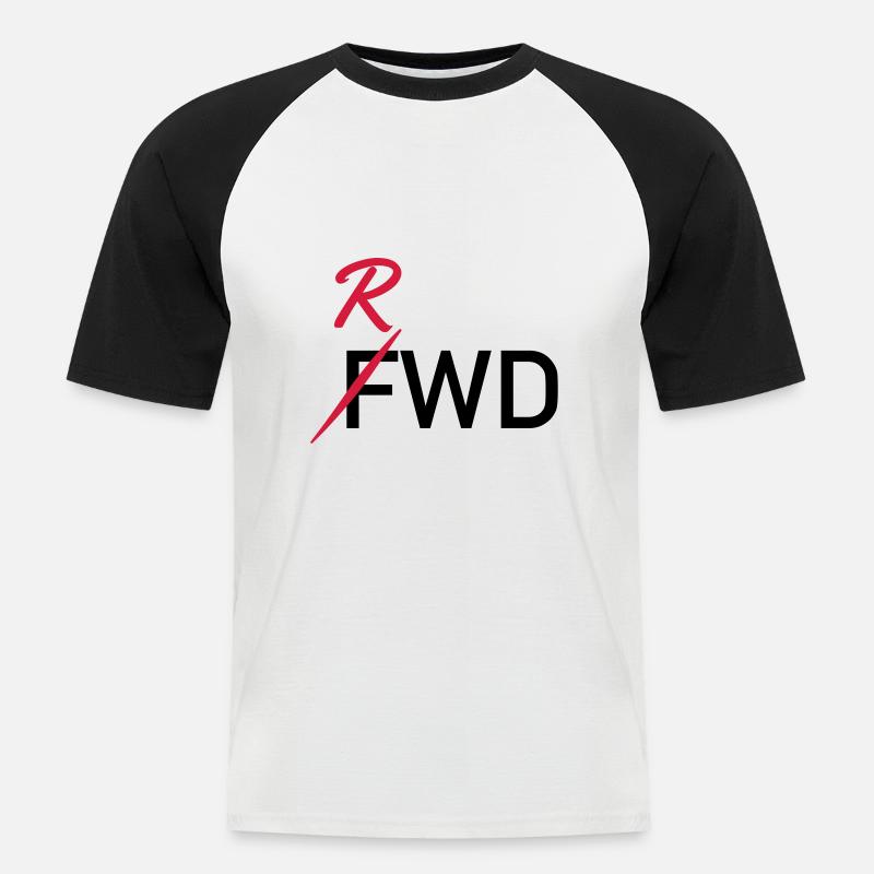 RWD Heckantrieb Drift Desgin - Männer Baseball-T-Shirt - Weiß/Schwarz