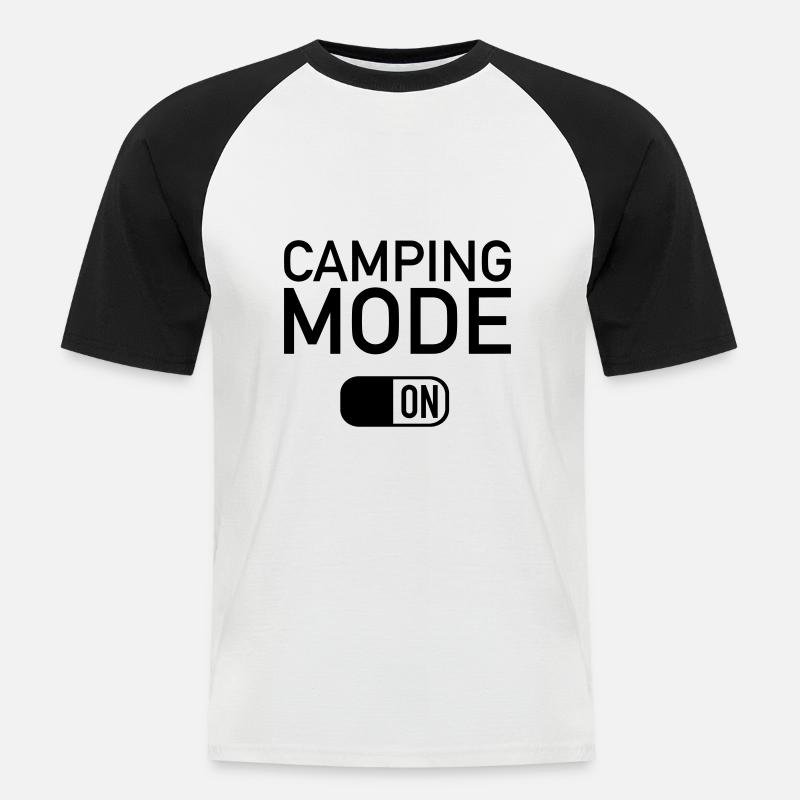 camping - Men's Baseball T-Shirt - white/black