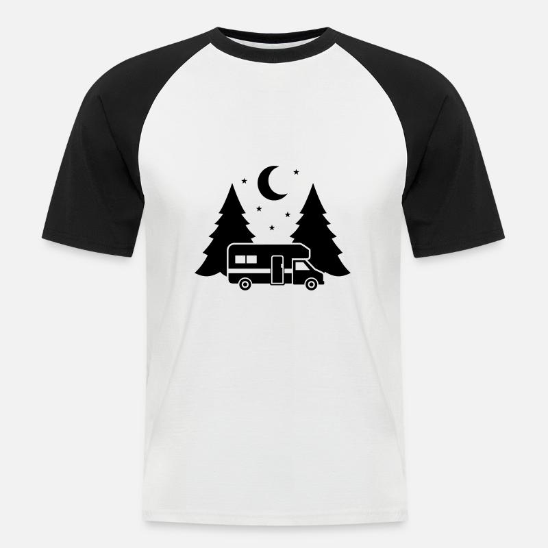 Wohnmobil - Männer Baseball-T-Shirt - Weiß/Schwarz