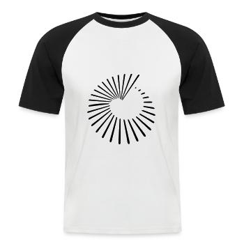 Heart Hole Spiral Lines Pattern - Men's Baseball T-Shirt - white/black - Front - Nik (191cm)
