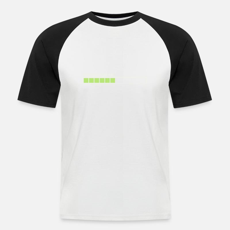 Thinking please wait . . . - Männer Baseball-T-Shirt - Weiß/Schwarz
