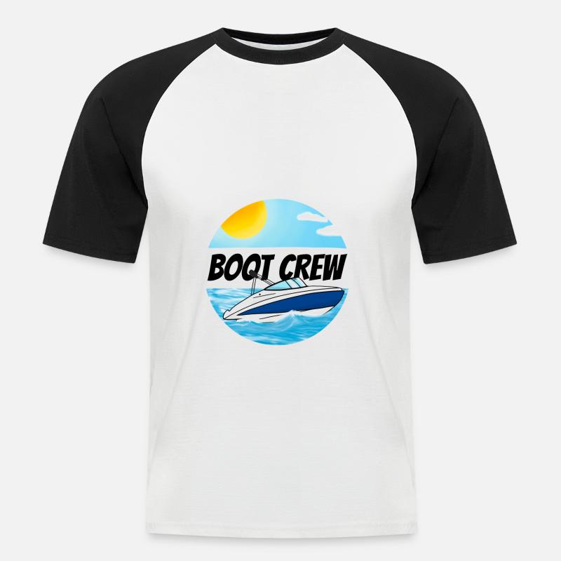 Boot crew Motorboot - Männer Baseball-T-Shirt - Weiß/Schwarz