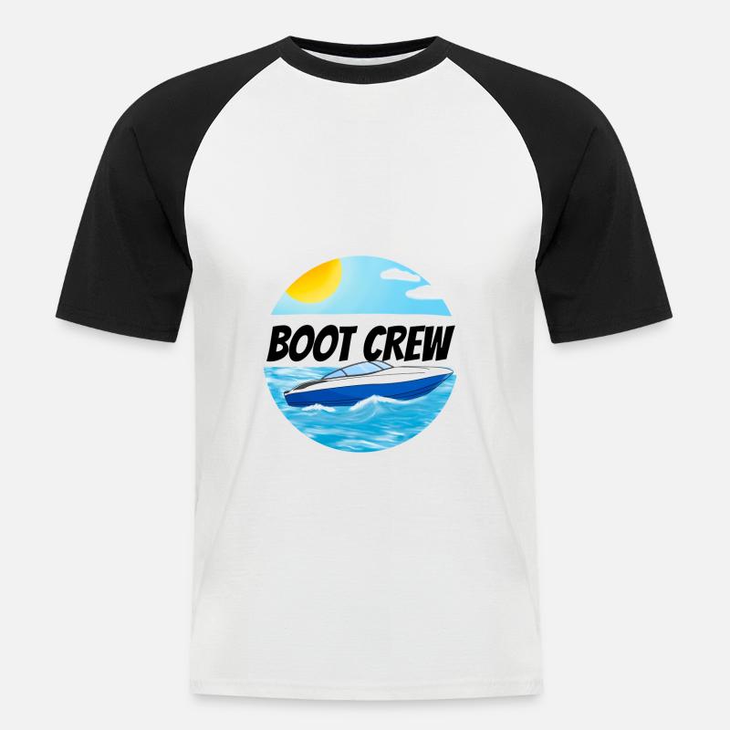 Boot crew Motorboot - Männer Baseball-T-Shirt - Weiß/Schwarz
