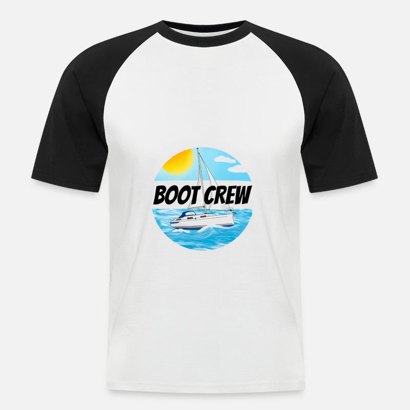 Boot crew Motorboot - Männer Baseball-T-Shirt - Weiß/Schwarz