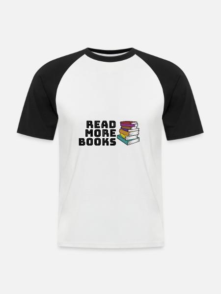Read more books - Men's Baseball T-Shirt - white/black