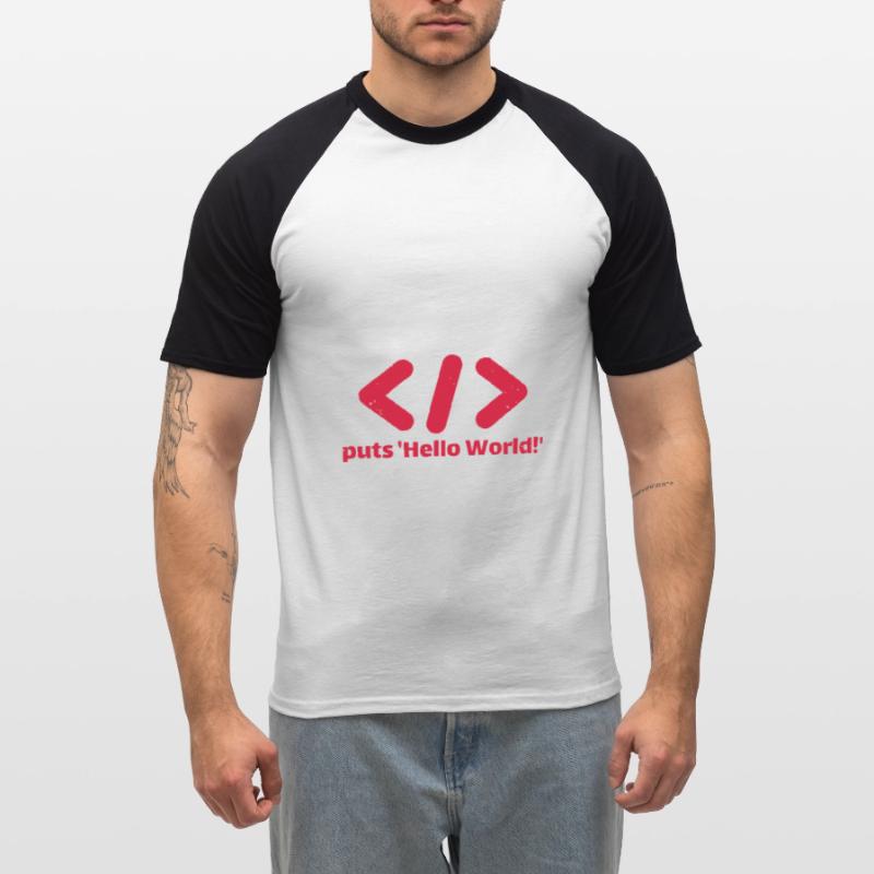 hello world programming ruby Men's Baseball T-Shirt