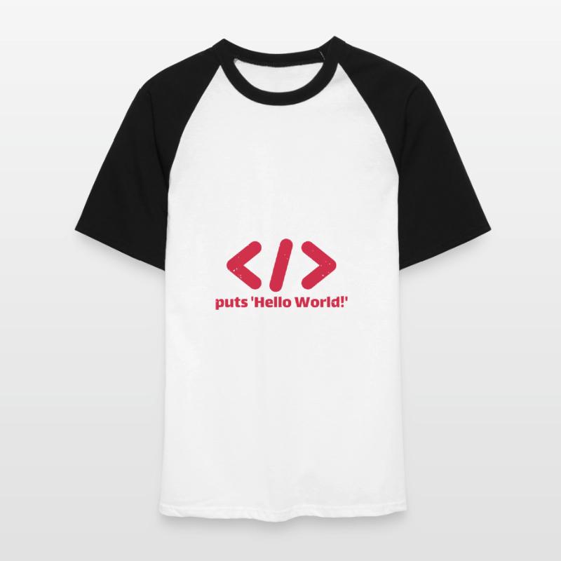hello world programming ruby Men's Baseball T-Shirt