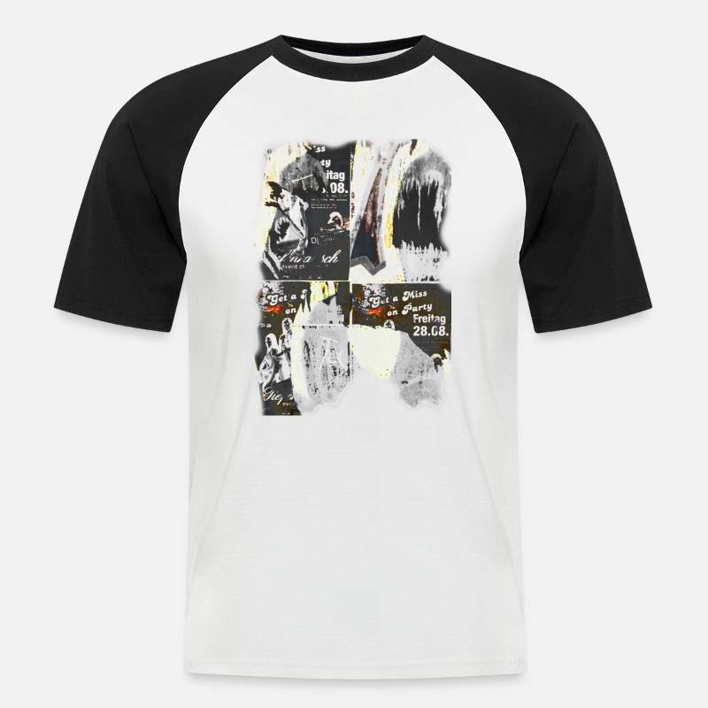 Graffiti - Männer Baseball-T-Shirt - Weiß/Schwarz