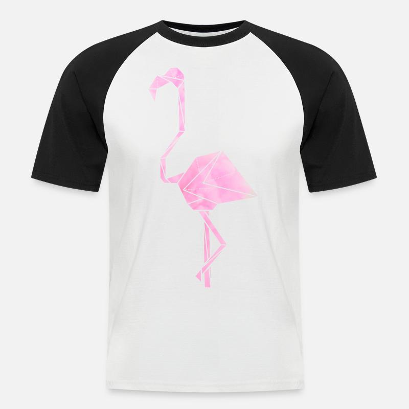 flamingo - Männer Baseball-T-Shirt - Weiß/Schwarz