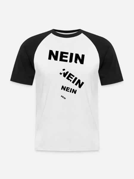 NEIN! - Männer Baseball-T-Shirt - Weiß/Schwarz