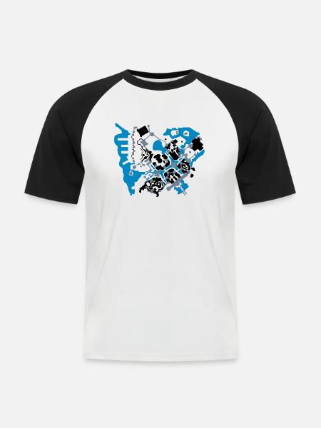 stormwind - Men's Baseball T-Shirt - white/black