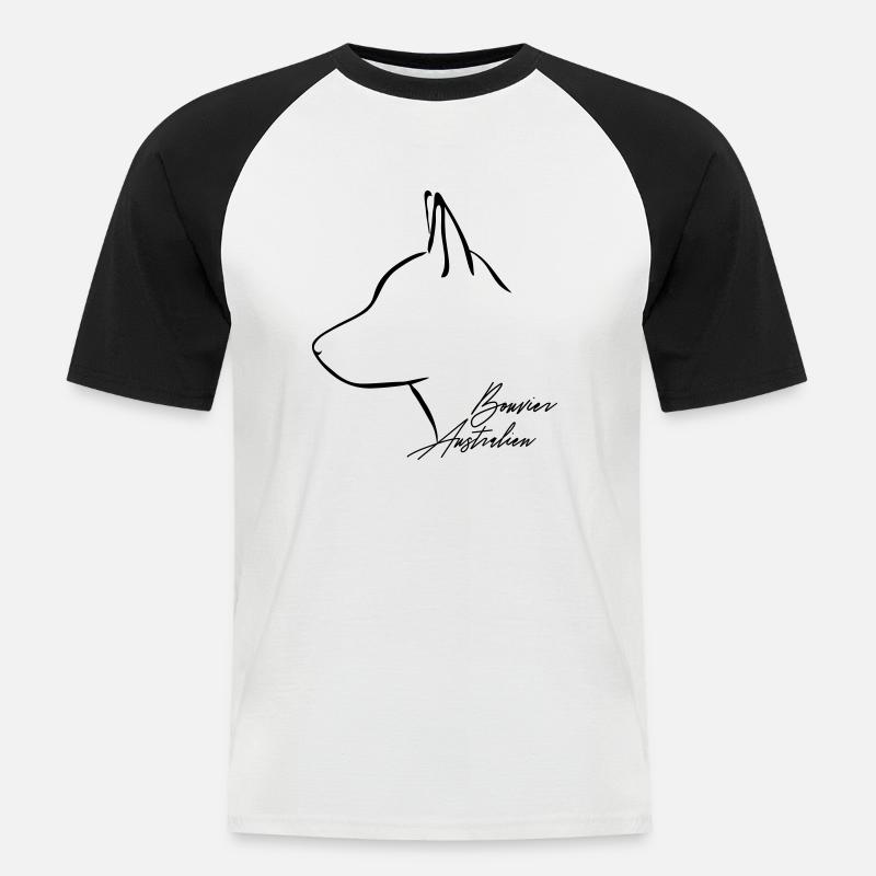 BOUVIER AUSTRALIEN Profil Wilsigns - Männer Baseball-T-Shirt - Weiß/Schwarz