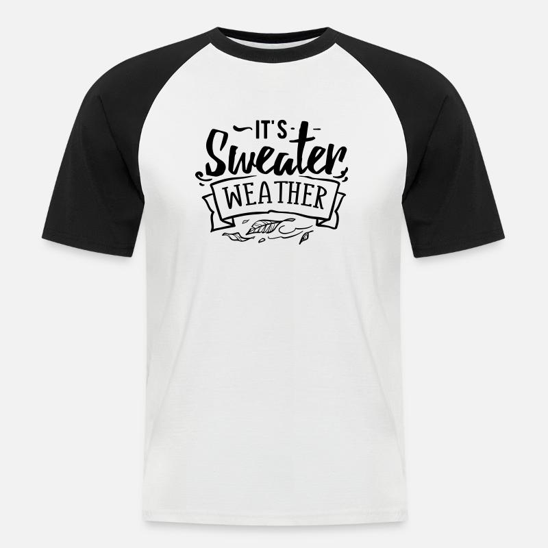 C'est le temps du chandail - T-shirt baseball manches courtes Homme - blanc/noir