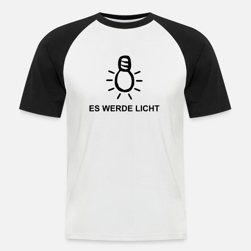 Es werde Licht - Männer Baseball-T-Shirt - Weiß/Schwarz