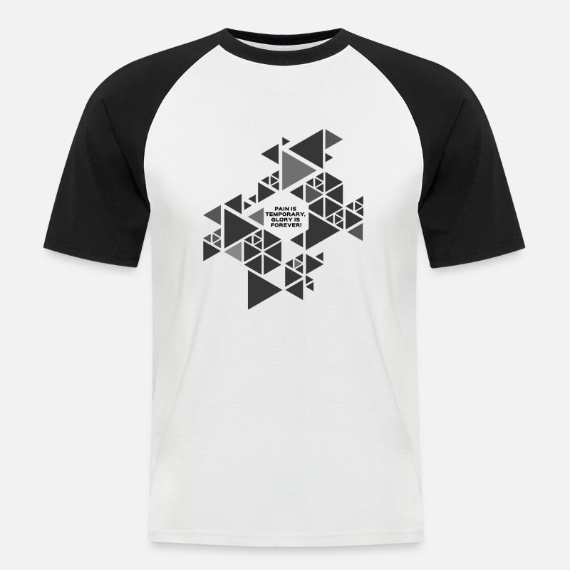 triangles - Männer Baseball-T-Shirt - Weiß/Schwarz