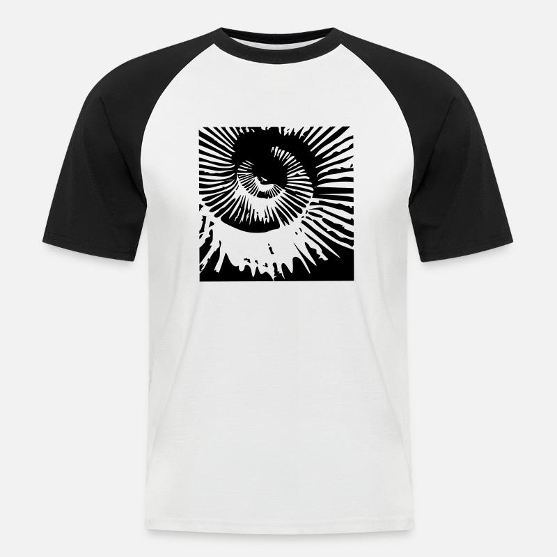 Ammonit - Männer Baseball-T-Shirt - Weiß/Schwarz