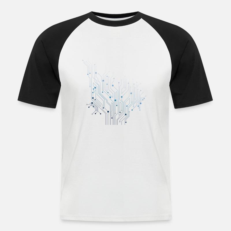 elektronik 2 - Männer Baseball-T-Shirt - Weiß/Schwarz