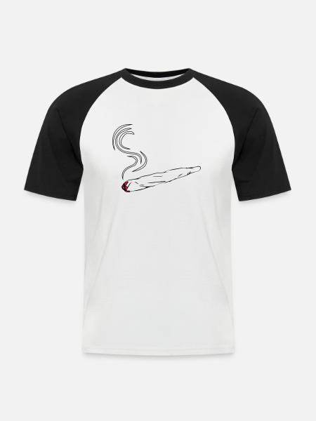 Kiffen joint design - Men's Baseball T-Shirt - white/black