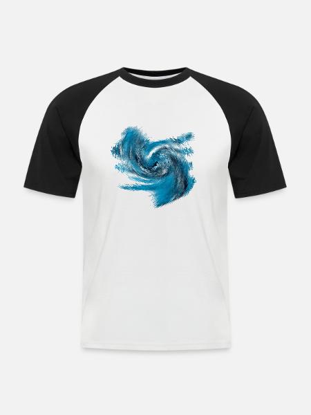 strudel - Männer Baseball-T-Shirt - Weiß/Schwarz