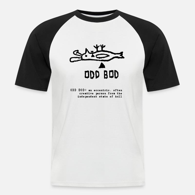 ODD BOD - Männer Baseball-T-Shirt - Weiß/Schwarz
