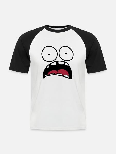 Oh my god! Comic - Männer Baseball-T-Shirt - Weiß/Schwarz