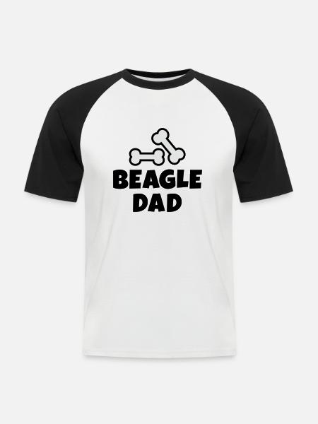 Beagle Dad Bones - Men's Baseball T-Shirt - white/black