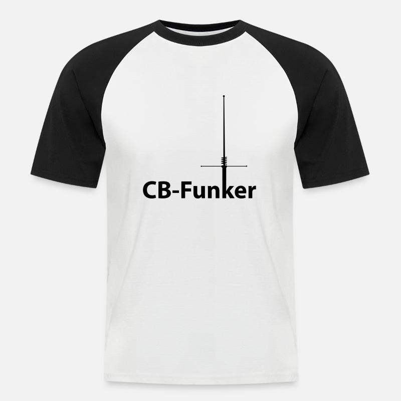 CB1 - Männer Baseball-T-Shirt - Weiß/Schwarz