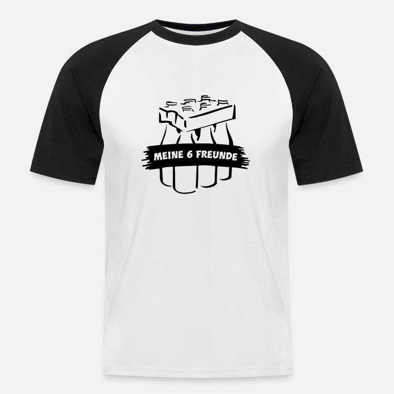 Freunde - Männer Baseball-T-Shirt - Weiß/Schwarz