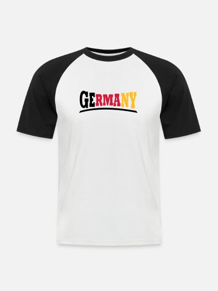 Germany - Männer Baseball-T-Shirt - Weiß/Schwarz