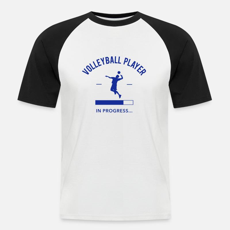 Volleyball Player loading - Männer Baseball-T-Shirt - Weiß/Schwarz