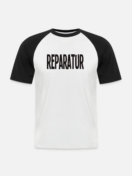 Reparatur - Handwerker - Mechaniker - Männer Baseball-T-Shirt - Weiß/Schwarz