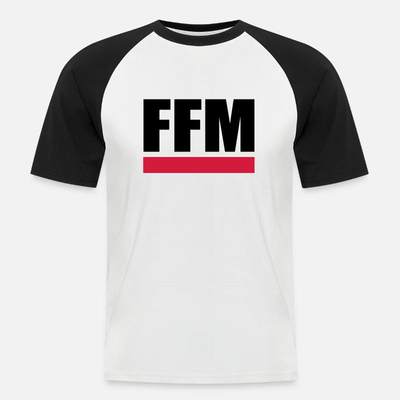 FFM - Frankfurt am Main - Männer Baseball-T-Shirt - Weiß/Schwarz