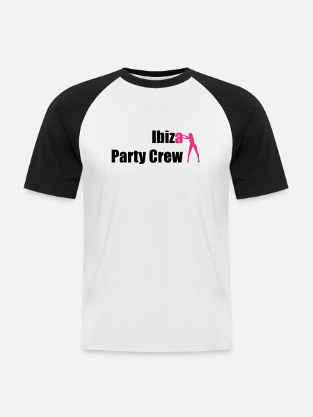 Ibiza - Männer Baseball-T-Shirt - Weiß/Schwarz