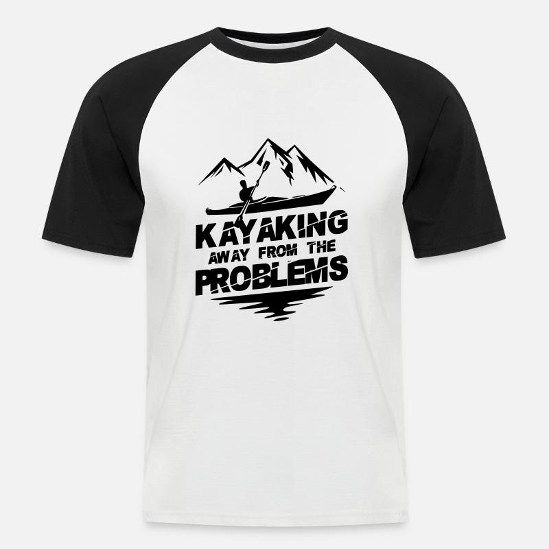 Away From The Problem - Men's Baseball T-Shirt - white/black