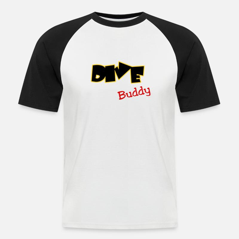 tauchen - diving - dive buddy - Männer Baseball-T-Shirt - Weiß/Schwarz