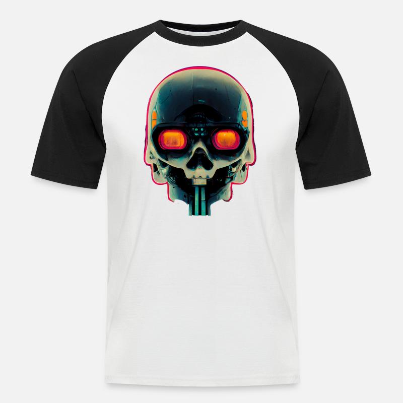 Kriegsmaschine - Männer Baseball-T-Shirt - Weiß/Schwarz