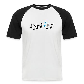 Note - T-shirt baseball manches courtes Homme - blanc/noir - Devant - Nik (191cm)
