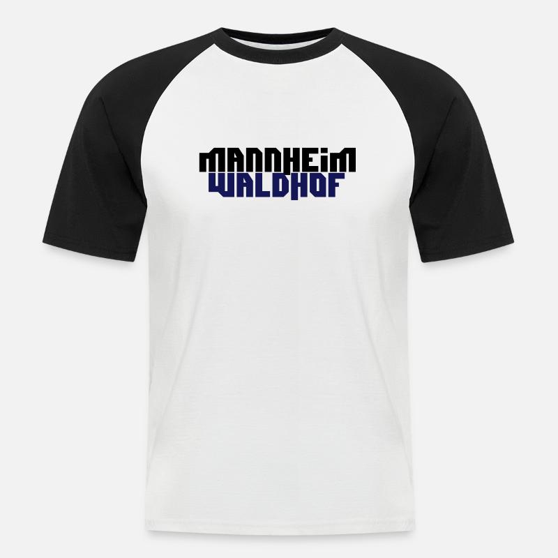 mannheim waldhof - Männer Baseball-T-Shirt - Weiß/Schwarz