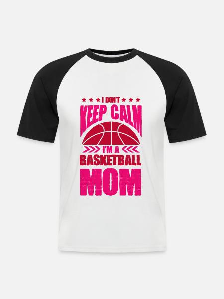 Basket keep calm maman - T-shirt baseball manches courtes Homme - blanc/noir