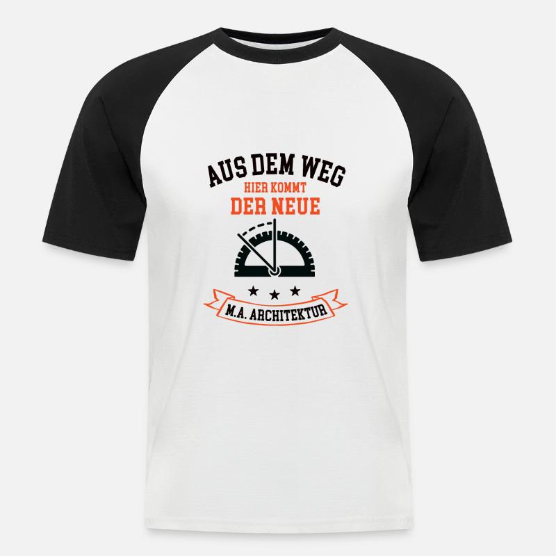Architekturstudium Master Architecture Studium MA - Männer Baseball-T-Shirt - Weiß/Schwarz